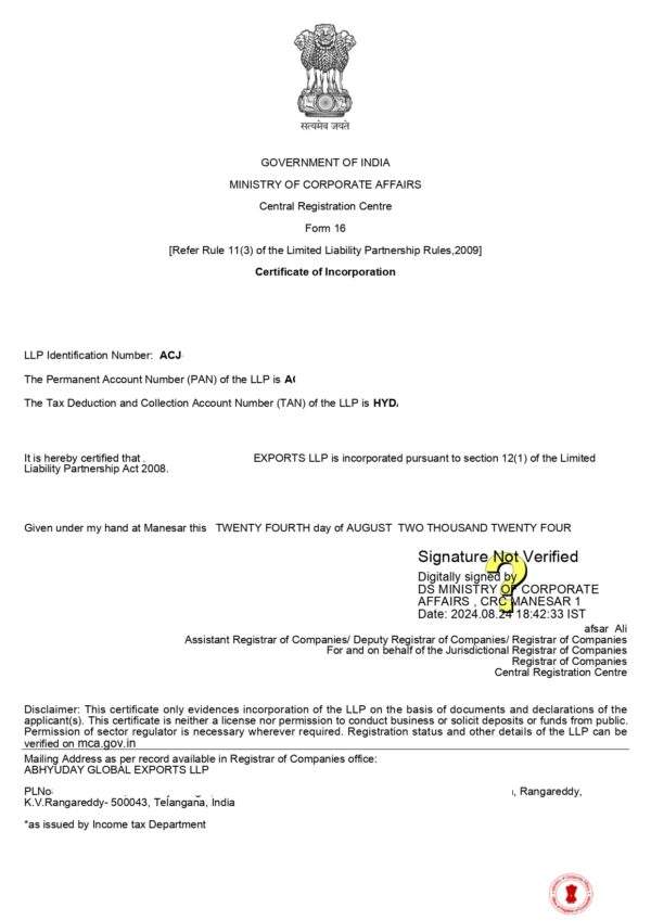 LLP company registration services in Telangana